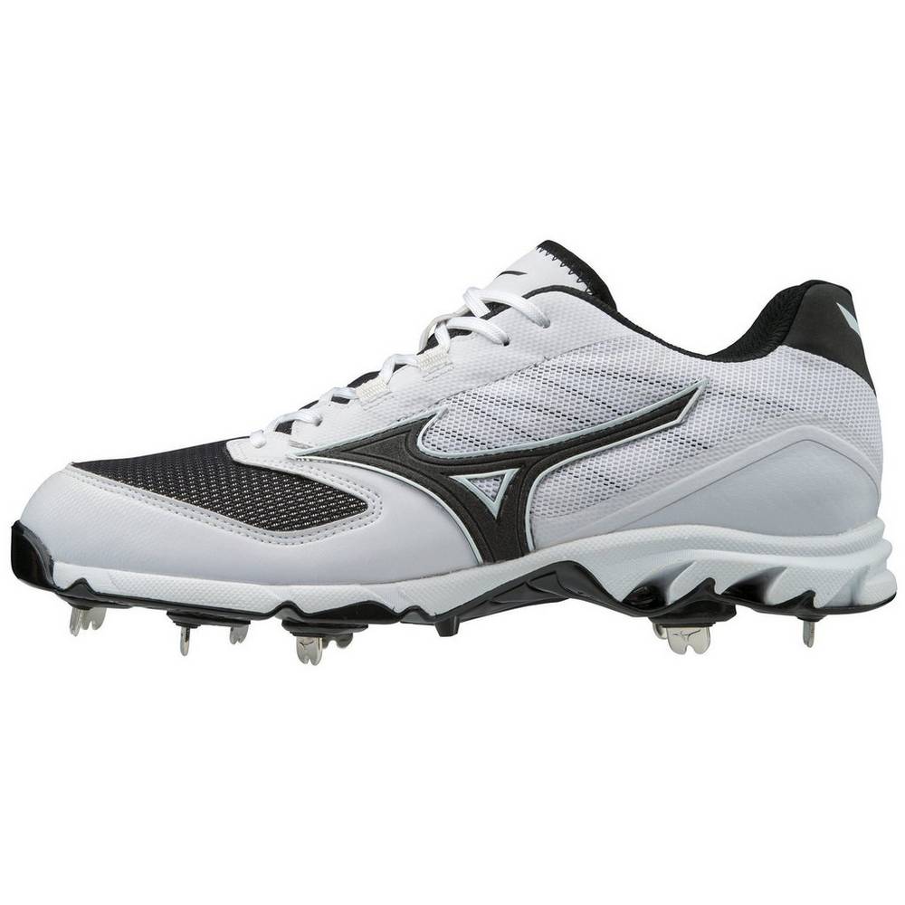 Mizuno 9-Spike Dominant 2 Rövidszárú Metal Férfi Stoplis Cipő Fehér/Fekete BFD296310